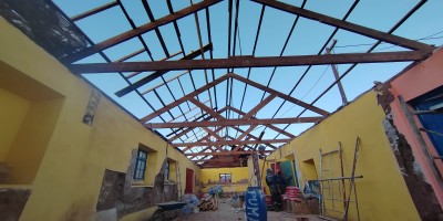 Avances en la construcción del centro de interpretación y recepción de visitantes de Tiahuanaco